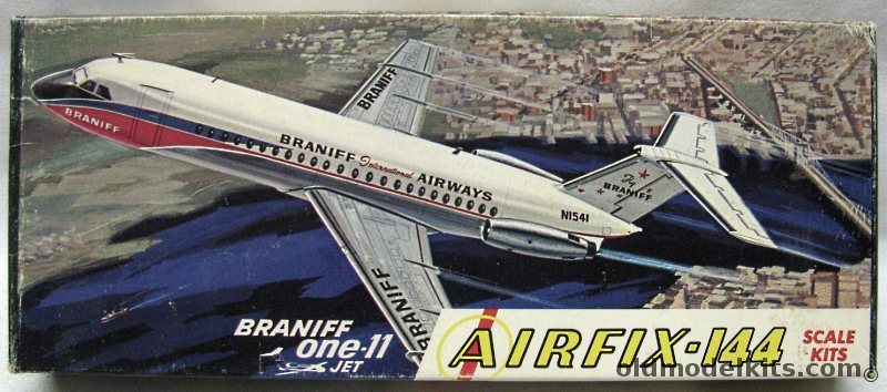 Airfix 1/144 BAC-111 (One-Eleven) Braniff Airlines - Craftmaster Issue, 2-88 plastic model kit
